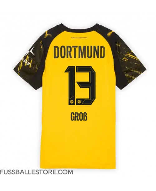 Günstige Borussia Dortmund Pascal Gross #13 Heimtrikot Damen 2025-26 Kurzarm Günstige Borussia Dortmund Pascal Gross #13 Heimtrikot Damen 2025-26 Kurzarm